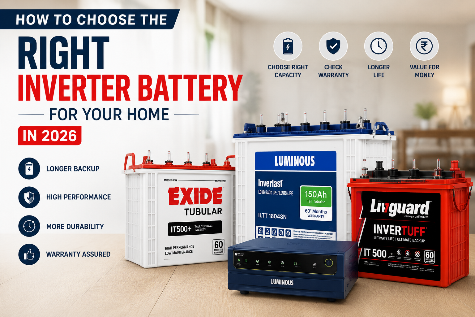 How to Choose the Right Inverter Battery for Your Home in 2026